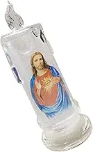 IOIUSKKU Colorful Christmas Electronic Candle Vibrant Atmosphere Light for Table and Window, Jesus