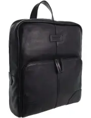 [PIERRE CARDIN] Italian Leather Sleek Backpack in Black