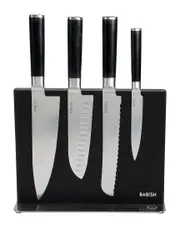 Babish 5pc Stainless Steel Cutlery Set with Magnetic Knife Block