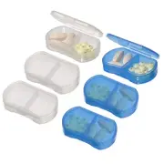 6 Pack Small Thin Style Emergency Pill Medication Portable Container Case Box...
