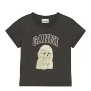 [GANNI] Basic Cotton Jersey Poodle Cropped T-Shirt