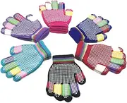 [WRITWAA] 12 Pairs Boys and Girls Gloves Winter Touchscreen Toddler Snow Warmer Snow Gear Non-slip Stretchable for Boys/girls Random