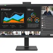 LG 27' IPS 5ms 2K Webcam & Mic, QHD Pivot Monitor with Built-in Full HD Webcam, Daisy Chain & USB Type-C, Reader Mode