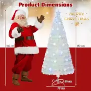 1.8M Fiber Optic Christmas Tree with Lights and Iridescent Leaves