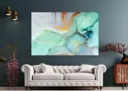 Abstract Green Color Mixed home decor living Classical Canvas Print wall art