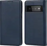 for Google Pixel 6 Pro 6Pro Case Leather Wallet with Card Holder Cash Slot SunYoo Flip Cover Drop Protection Shockproof Stand Magnetic Folio Women Men Her Purse for Google Pixel6Pro Dark Blue