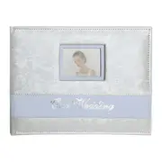 White Our Wedding Leather Cover & Frame Guest Book in Gift Box