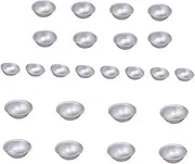 HOODANCOS 1set Hemisphere Bath Salts Mold Shaper Liquid para Shower Mold Sphere Molds Sphere Cake Pan Bath Kits Aluminum Hemisphere Pan Bath Caddy Tray Cup Soap Bar Aluminum Alloy 24pcs