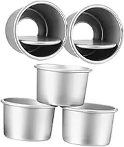 DIY Cake Pans Set of 5 Round Metal Cake Molds Non-Stick Removable Bottom Easy to Clean Aluminum Alloy Home Use