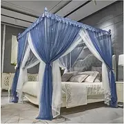 4 Corner Post Bed Canopy, Princess Room Bed Curtain Double European Palace Mosquito Net, 1.5M/1.8M/2M Bed Decoration (Color : B, Size : 200X220cm/79X87in)