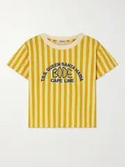 [BODE] BODE - Medalist Embroidered Striped Jersey T-shirt - Yellow - small small Yellow