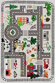 Baby Mat for Floor - Kids Games Sensory Baby Floor Play Mat - Large City Scene Educational Toys, Foldable Rug Carpet Toddler Activities for Home Travel Camping