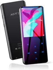32GB MP3 Player with Bluetooth 5.0, AGPTEK 2.4" Curved Screen Music Player with Speaker Hifi Lossless Sound with FM Radio, Voice Recorder, Supports up to 128GB TF Card- Headphones Included,Black