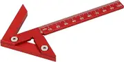 Center Finding, 105mm 45° 90° Aluminum Alloy Line Ruler Measuring Scribing Tool for Woodworking, Lightweight and Compact, Convenient for Daily Carrying, Red Color