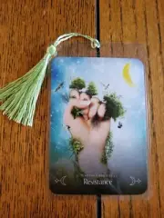 RESISTANCE Bookmark Waning Crescent Moon Card Oracle Deck Gift Tarot Woman Art