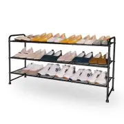 3-Tier Long Metal Shoe Rack,Extra Large Capacity Adjustable Stackable Shoe Or...