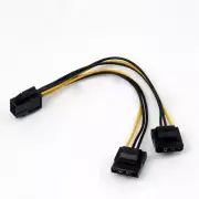 18AWG Express Power Adapter Cable Cord PC Splitter Dual 4-Pin Ide to 6-Pin