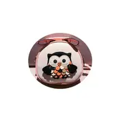 Owl Pattern Contrast Color Patent PU Leather Shoulder Bag Messenger Bag Ladies Handbag Small Round Bag