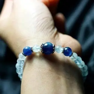 【喨喨飾品】藍晶石/海藍寶 幸運手鍊 B240