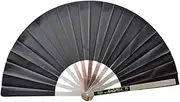 UxicRuya Folding Hand Fan Arts Creative Women Men Tai Fan Pocket for Concerts Roles Play Festivals Festivals, Black, as described