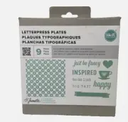 We R Memory Keepers Letterpress Plates True Stories 9 Pieces Happy Inspired