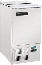 Polar G-Series Single Door Saladette Preparation Counter Fridge, 109 Liter Capacity, Silver