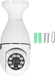 Wireless Light Bulb Security Camera, 1080P HD 360 Panoramic Surveillance with 2 Way Talk, Motion Detect, IR Night Vision, Sight Bulb Security Cam for Home Office