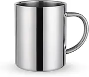 Water Cup Hardcover Stainless Steel Mug Insulated Double Wall Travel Mug with Handle for Cold Drinks and Hot Beverages Party Gifts Coffee Mug (Color : Silver)