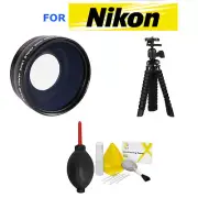 52mm FISHEYE LENS + MACRO + TRIPOD + GIFTS FOR NIKON D3000 D3100 D3200 D3300 D80