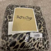 HSN Soft And Cozy Tie Front Plush Robe 3xl Leopard
