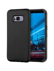 For Samsung Galaxy S8+ /S8 Plus Case, Drop Resistant Defender Tradies Heavy Duty Rugged Shockproof Cover (Black)