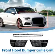 Front Lower Bumper Grille Grill for Audi A3 A3PA 17-20 Black Sport Style 1 Set