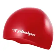 New MP Phelps Red Adult Classic 100% Silicone Competition Swimming Cap