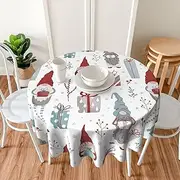 AFHYZY Christmas Table Cloth Round Cover 60 Inch Washable Tablecloth Circle Table Cloth Waterproof Polyester Table Covers for Dinner, Picnic, Party