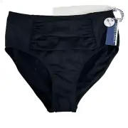 Sonnet Shores Women's Black Swim Bottoms Size 6 Shirred Ruched Front