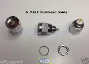 1 x N Male Plug Nut Bulkhead Solder Panel mount Straight RF Coax Cable Connector