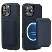 ZUSLAB for Apple iPhone 16 Pro Case Magnetic Detachable Card Holder Wallet Shockproof Heavy Duty Protective Cover (2024) - Blue