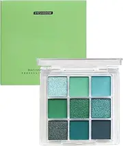GEUGECY Glitter Green Eyeshadow Palette With 9 Matte And Pearlescent Shades, Green Makeup - Eyeshadow Highly Pigmented, Shimmer Matte Eyeshadow Makeup Palette For Eye Makeup