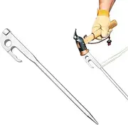 Tent Stakes Heavy Duty,Tent Spikes for Camping | Canopy Fixing Spikes, Stainless Steel Camping Awning Ground Pegs for Hiking