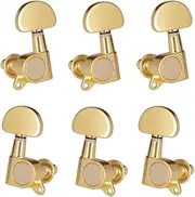 zolyet 6pcs (3L3R) Closed Guitar Tuning Pegs String Tuners Heads Knobs Tuning Keys for Folk Acoustic/Electric Guitar Gold