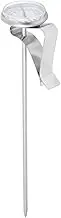 Adjustable Hanging Coffee Foaming Thermometer, Large Dial, Stainless Steel, Fast Reading, Clip, Suitable for Coffee, Milk, Candy, Barbecue (Long Type)