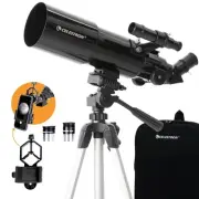 - 80mm Travel Scope - Portable Refractor Telescope - Fully-Coated Glass Optic...