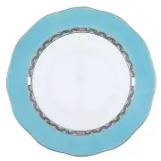 HEREND "SILK RIBBON" TURQUOISE & PLATINUM SERVICE PLATE 11" BRAND NEW