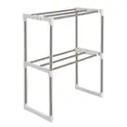 Multi Functional Stainless Steel 2 Tier Microwave Shelf with Adjustable Design