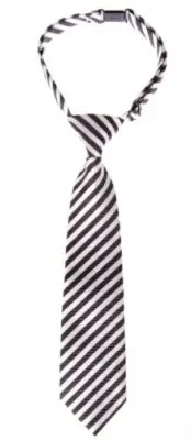 Striped Woven Pre-tied Boy's Tie 4 - 7 years Black and White Stripe