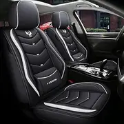 5 Seats Car Leather Seat Cover For Kia Soul Picanto Carnival Maxima Mazda 3 6 Cx5,Universal、To Fit Most Cars、waterproof-White