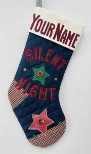SILENT NIGHT. Aunt Joys Personalized Christmas Stockings