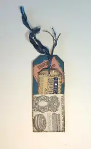 Junk Journal Ephemera HANDMADE DOUBLE TAG WITH POCKET WITH VINTAGE ELEMENTS