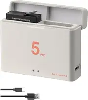 CoyKtonty Pocketable Battery Charger Battery Protective Case for DJI OSMO Action 5 Pro, USB Charger Compact, Charges 2 Batteries at The Same time