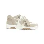 [Off White] Off White-Beige Out Of Office Leather Sneakers-Uomo 45 IT